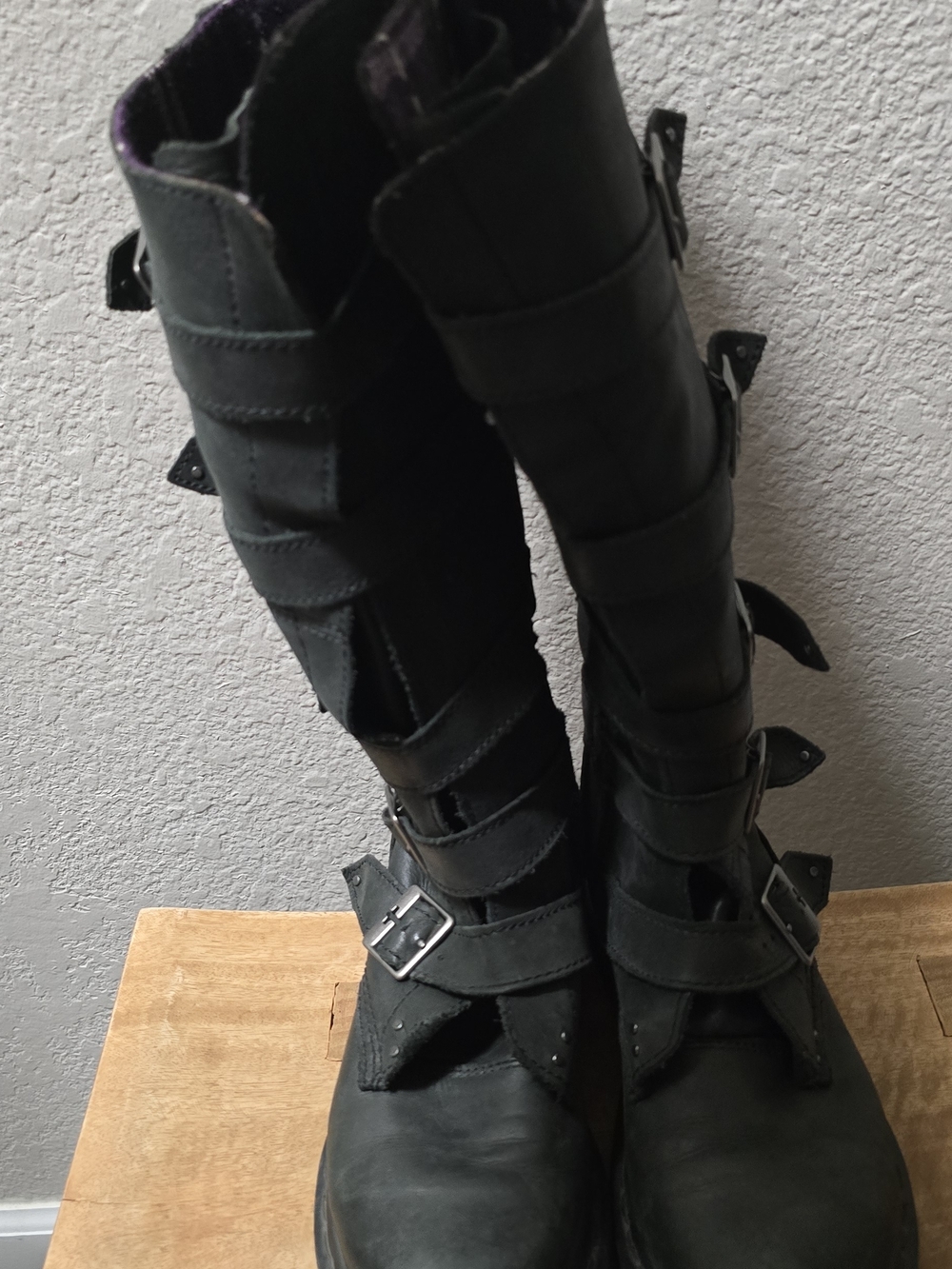 Dr. Martens Black Buckle Combat Boots - Picture 2 of 3
